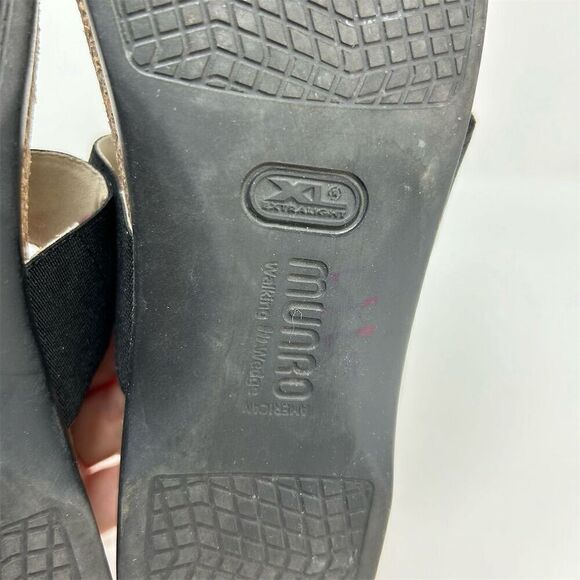 Munro Women's Slide Sandals Black Size 8.5 Toe Loop Stretch Straps Casual - Picture 9 of 12